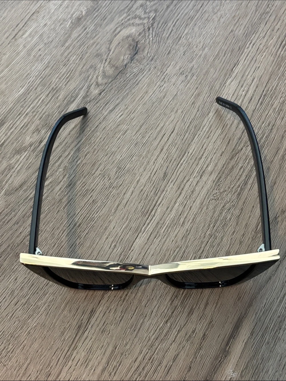 Free People oversized Black Cat Eye Sunglasses with Gold Trim